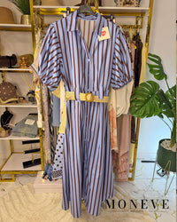 Letnia Maxi Sukienka w Paski - Wakacyjny Chic — widok 2