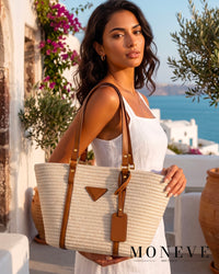 Elegancka Pleciona Torebka Shopper – Letni Koszyk z Detalami z Ekoskóry — widok 1