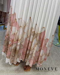 Elegancka Plisowana Spódnica Maxi z Botanicznym Printem — widok 4